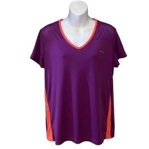 2/$30 Reebok Purple Versacool Workout Top Size XL